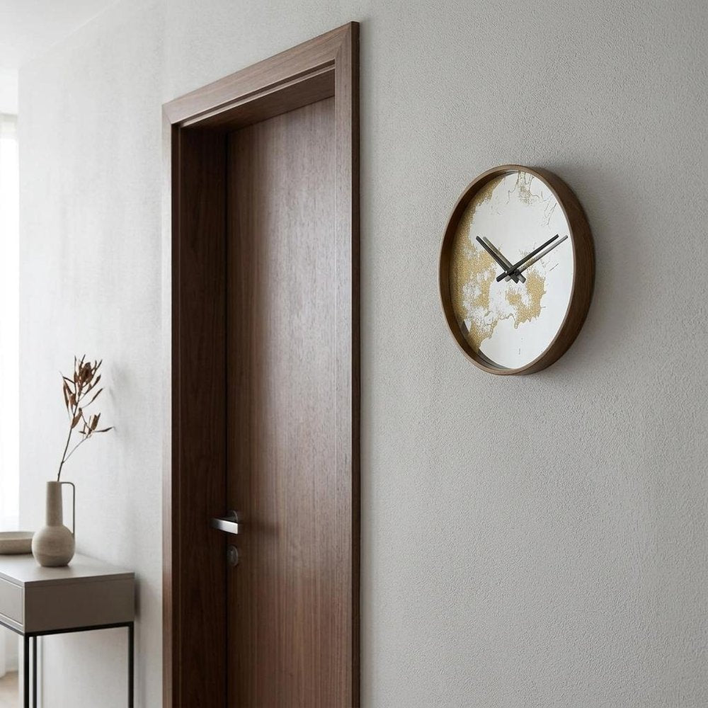 Gold Dust 14" Modern Round Wall Clock  Warm Home View
