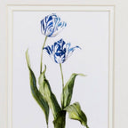 Set of Two Watercolor Dark Blue Flowers Wall Art  Warm Home View