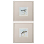 Set of Two Sandpipers Watercolor Wall Art  Warm Home View
