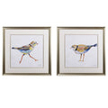 Set of Two Colorful Beach Birds Wall Art  Warm Home View