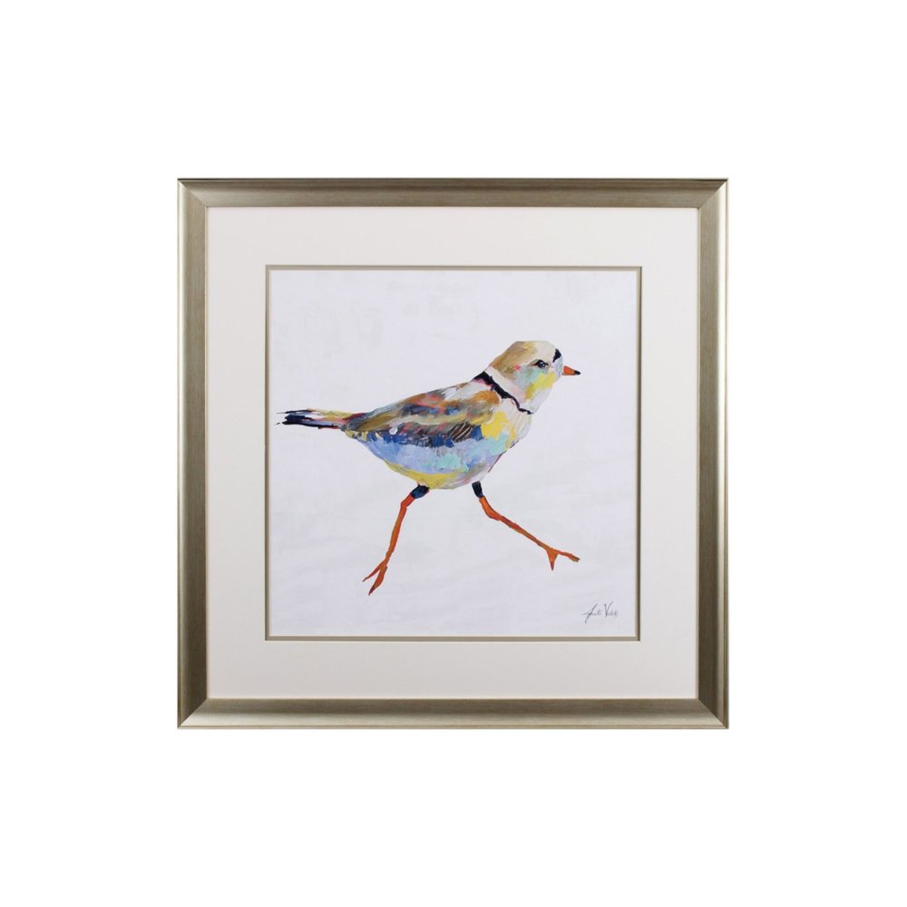 Set of Two Colorful Beach Birds Wall Art  Warm Home View