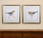 Set of Two Colorful Beach Birds Wall Art  Warm Home View