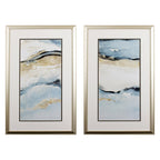 Set of Two Sandy Beach Abstract Wall Art  Warm Home View
