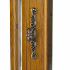 Golden Oak Scallop Top Lighted Corner Curio Cabinet  Warm Home View