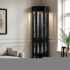 Elegant Black Lighted Curio Cabinet  Warm Home View