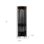 Elegant Black Lighted Curio Cabinet  Warm Home View