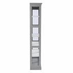 Gray Cornice Molding Double Door Curio Cabinet  Warm Home View
