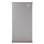 Gray Cornice Molding Double Door Curio Cabinet  Warm Home View