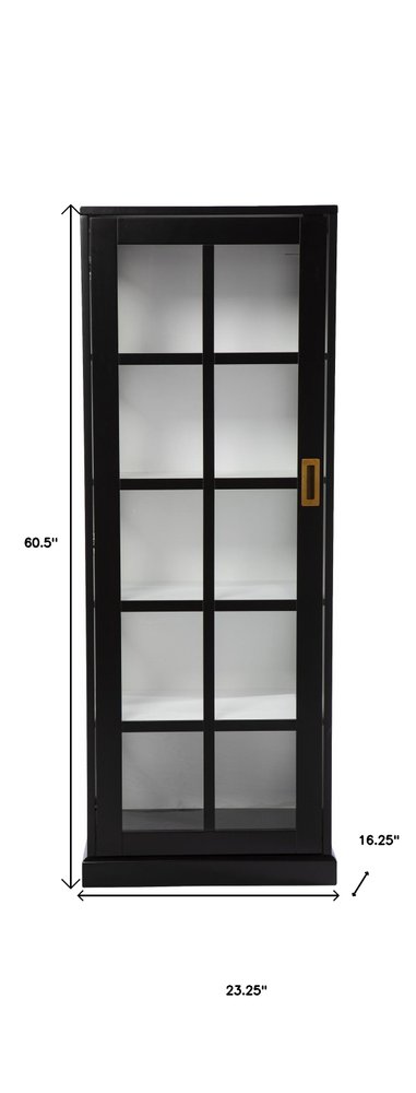 Dynasty Contemporary Black and White Tall Curio Cabinet  Warm Home View