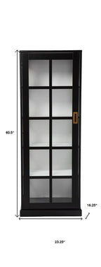 Dynasty Contemporary Black and White Tall Curio Cabinet  Warm Home View