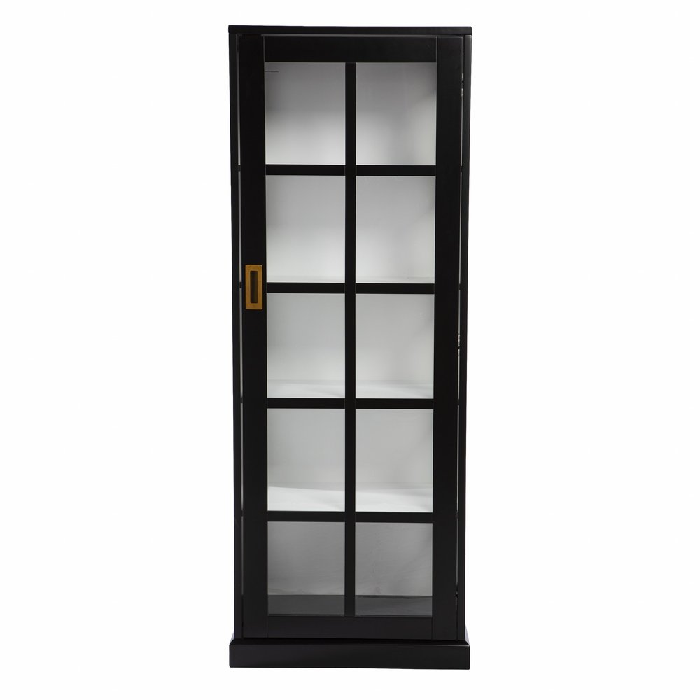 Dynasty Contemporary Black and White Tall Curio Cabinet  Warm Home View
