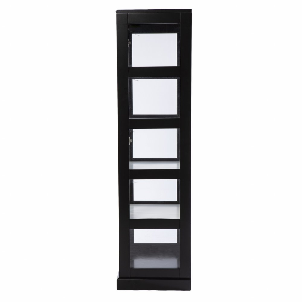 Dynasty Contemporary Black and White Tall Curio Cabinet  Warm Home View