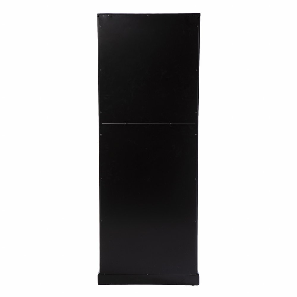 Dynasty Contemporary Black and White Tall Curio Cabinet  Warm Home View
