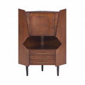 Cosmo Brown and Black Corner Bar Cabinet  Warm Home View