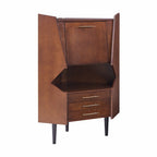 Cosmo Brown and Black Corner Bar Cabinet  Warm Home View