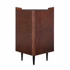 Cosmo Brown and Black Corner Bar Cabinet  Warm Home View