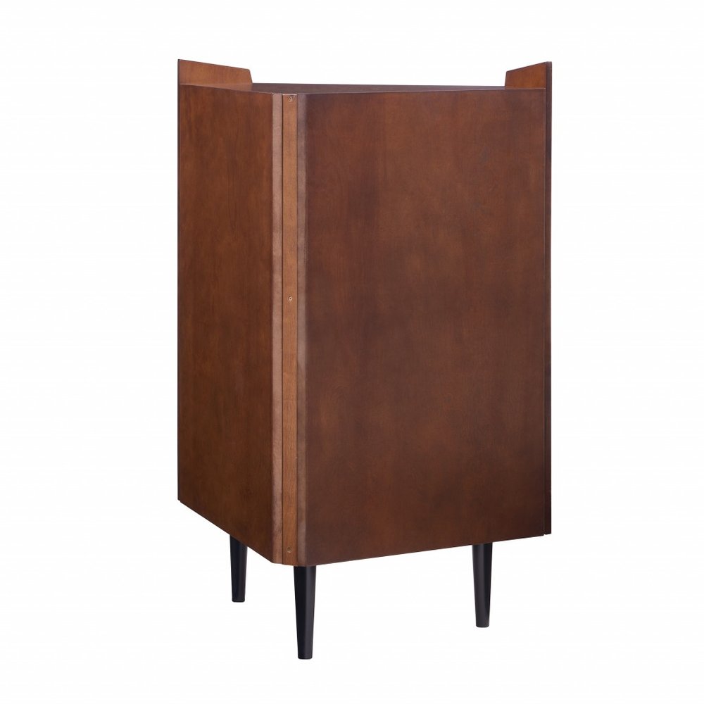Cosmo Brown and Black Corner Bar Cabinet  Warm Home View