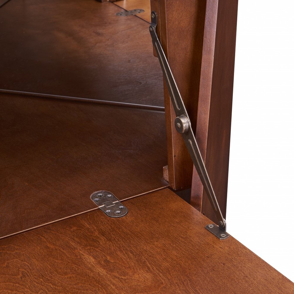Cosmo Brown and Black Corner Bar Cabinet  Warm Home View