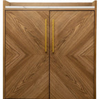 Retro Gold Natural and Faux Marble Wine Cabinet  Warm Home View