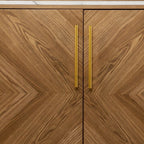 Retro Gold Natural and Faux Marble Wine Cabinet  Warm Home View