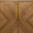 Retro Gold Natural and Faux Marble Wine Cabinet  Warm Home View