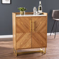 Retro Gold Natural and Faux Marble Wine Cabinet  Warm Home View