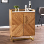 Retro Gold Natural and Faux Marble Wine Cabinet  Warm Home View