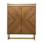 Retro Gold Natural and Faux Marble Wine Cabinet  Warm Home View