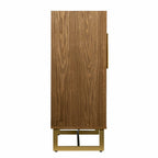 Retro Gold Natural and Faux Marble Wine Cabinet  Warm Home View