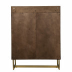 Retro Gold Natural and Faux Marble Wine Cabinet  Warm Home View
