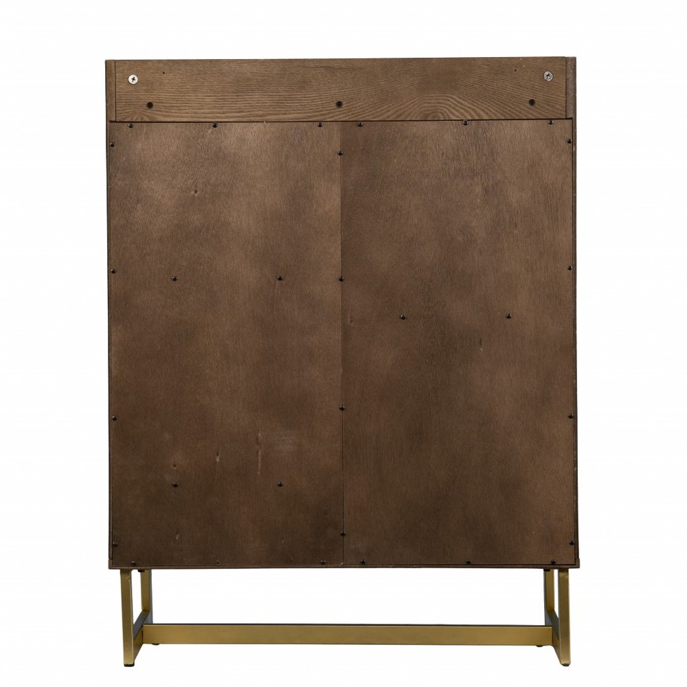 Retro Gold Natural and Faux Marble Wine Cabinet  Warm Home View