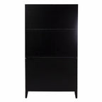 70" Black Wood Three Door Three Drawer  Warm Home View