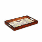 World Map Vintage Burlwood Serving Tray  Warm Home View