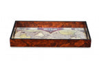 World Map Vintage Burlwood Serving Tray  Warm Home View