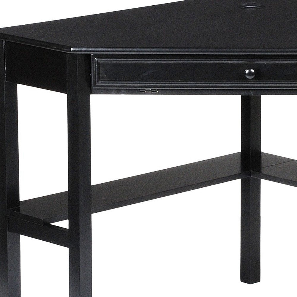 Black Corner Computer Desk  Warm Home View