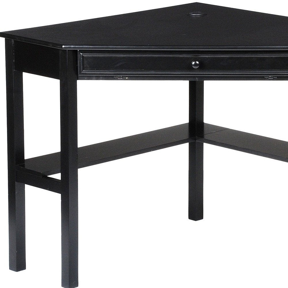 Black Corner Computer Desk  Warm Home View