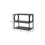 44" Gray and Black Wood Pedestal  Warm Home View
