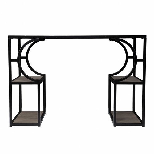 44" Gray and Black Wood Pedestal  Warm Home View