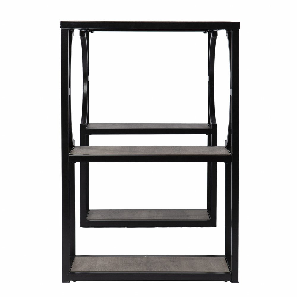 44" Gray and Black Wood Pedestal  Warm Home View