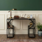 44" Gray and Black Wood Pedestal  Warm Home View