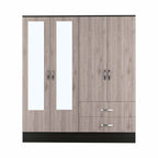 63" Brown And Black Wood Mirrored Two Drawer Dresser  Warm Home View