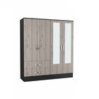 63" Brown And Black Wood Mirrored Two Drawer Dresser  Warm Home View