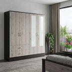 63" Brown And Black Wood Mirrored Two Drawer Dresser  Warm Home View