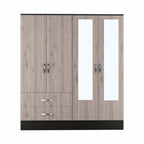 63" Brown And Black Wood Mirrored Two Drawer Dresser  Warm Home View