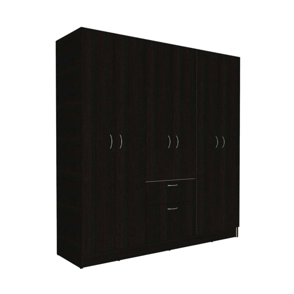 71" Black And White Wood Six Door Single Drawer Combo Dresser  Warm Home View