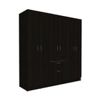 71" Black And White Wood Six Door Single Drawer Combo Dresser  Warm Home View
