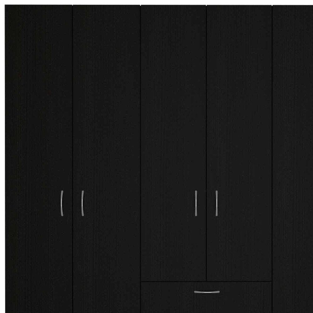 71" Black And White Wood Six Door Single Drawer Combo Dresser  Warm Home View