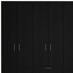 71" Black And White Wood Six Door Single Drawer Combo Dresser  Warm Home View