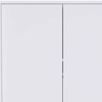 71" White Wood Two Door Single Drawer Combo Dresser  Warm Home View