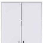 71" White Wood Two Door Single Drawer Combo Dresser  Warm Home View